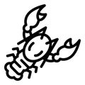 Delicious lobster icon, outline style