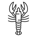 Delicious lobster icon, outline style