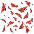 delicious lobster seafood pattern