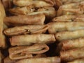 Delicious local martabak or savory slice spring rolls