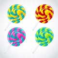 Delicious lollipop vector set