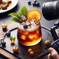 A delicious long island icetea, beautifully decorated with intricate details. Royalty Free Stock Photo