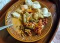 Delicious lontong food ready to serve