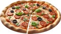 an image of Delicious-looking Pizza. Ai-generated.