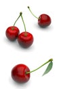 Delicious looking red cherries on white background Royalty Free Stock Photo