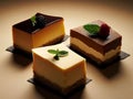 Delicious cream cake slices minimalist composition