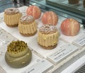 Delicious Luxury Cacao French Pastry Bakery Sweet Treats Dessert Cupcakes Vanilla Puff Peaches Chocolate Mousse Pistachio Cake