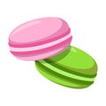 Delicious macaron desserts vector isolated. Tasty bakery
