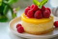 Delicious mango raspberry mousse cake. Generative AI Royalty Free Stock Photo