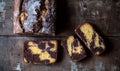 Marble Cake Slices on Rustic Wood Royalty Free Stock Photo