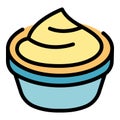 Delicious mashed potatoes icon color outline vector