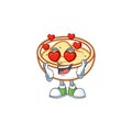 Delicious mashed potatoes with in love mascot character Royalty Free Stock Photo