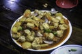 Plate of homemade mixed filling dumplings in Zhangye China