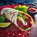 Delicious Meat And Veggie Burrito - A Fusion Of Flavors