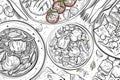 Delicious Mediterranean Cuisine, Exploring Flavorful Dishes with Fresh Tomatoes, Garlic, and Basil, Featuring Pasta