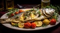 delicious mediterranean seafood food baked