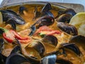 Delicious Mediterranean seafood soup Royalty Free Stock Photo