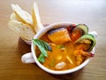 Delicious mediterranean seafood soup Royalty Free Stock Photo