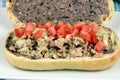 Delicious mediterranean tuna sandwich Royalty Free Stock Photo