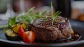 delicious medium done steak with rosemary, generative ai Royalty Free Stock Photo