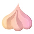 Delicious meringue icon, cartoon style