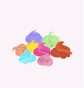 Delicious meringues or mini pavlovas colorful