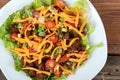 Beef taco salad bowl dish