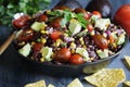 Delicious Mexican black bean and corn salad or Texas caviar bean dip