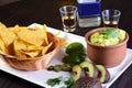 delicious Mexican cuisine guacamole, taco, tortilla, spicy Mexican chille Royalty Free Stock Photo