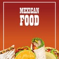 Delicious mexican food poster icons