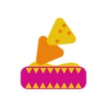 Delicious mexican nachos food flat style icon