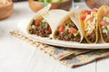 Delicious mexican tacos Royalty Free Stock Photo