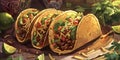 Delicious mexican tacos mexican food Royalty Free Stock Photo