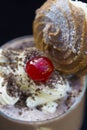 Delicious milk shake with whipped cream Royalty Free Stock Photo
