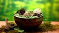 Delicious Mint Chocolate Ice Cream Selective Focus Background