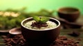 Delicious Mint Chocolate Ice Cream Selective Focus Background