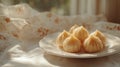 Delicious Modak Dumplings Served on Elegant White Ceramic Plate Royalty Free Stock Photo