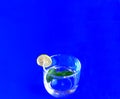 Delicious mojito from Havana Cuba on blue background