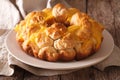 Delicious monkey bread with cheese close-up on the table. horizontal Royalty Free Stock Photo