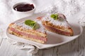 Delicious of Monte Cristo sandwich and jam. horizontal