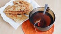 Hot tea and pasties Royalty Free Stock Photo