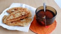 Hot tea and pasties Royalty Free Stock Photo