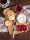 Delicious morning toasts with sweet dogwood jam.