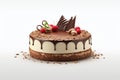 Delicious mousse cake before light background