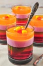 Delicious multi-layered fruit jelly