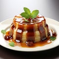 Delicious Multi-layered Pudding With Caramel Sauce