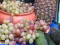 Delicious natural fruits still life grapes pineapple tasty Royalty Free Stock Photo