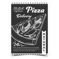 Delicious Natural Pizza Advertising Poster Vector