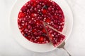 Delicious no baked cheesecake with jelly and summer berries Royalty Free Stock Photo