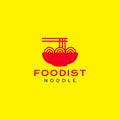 Delicious noodle logo design vector